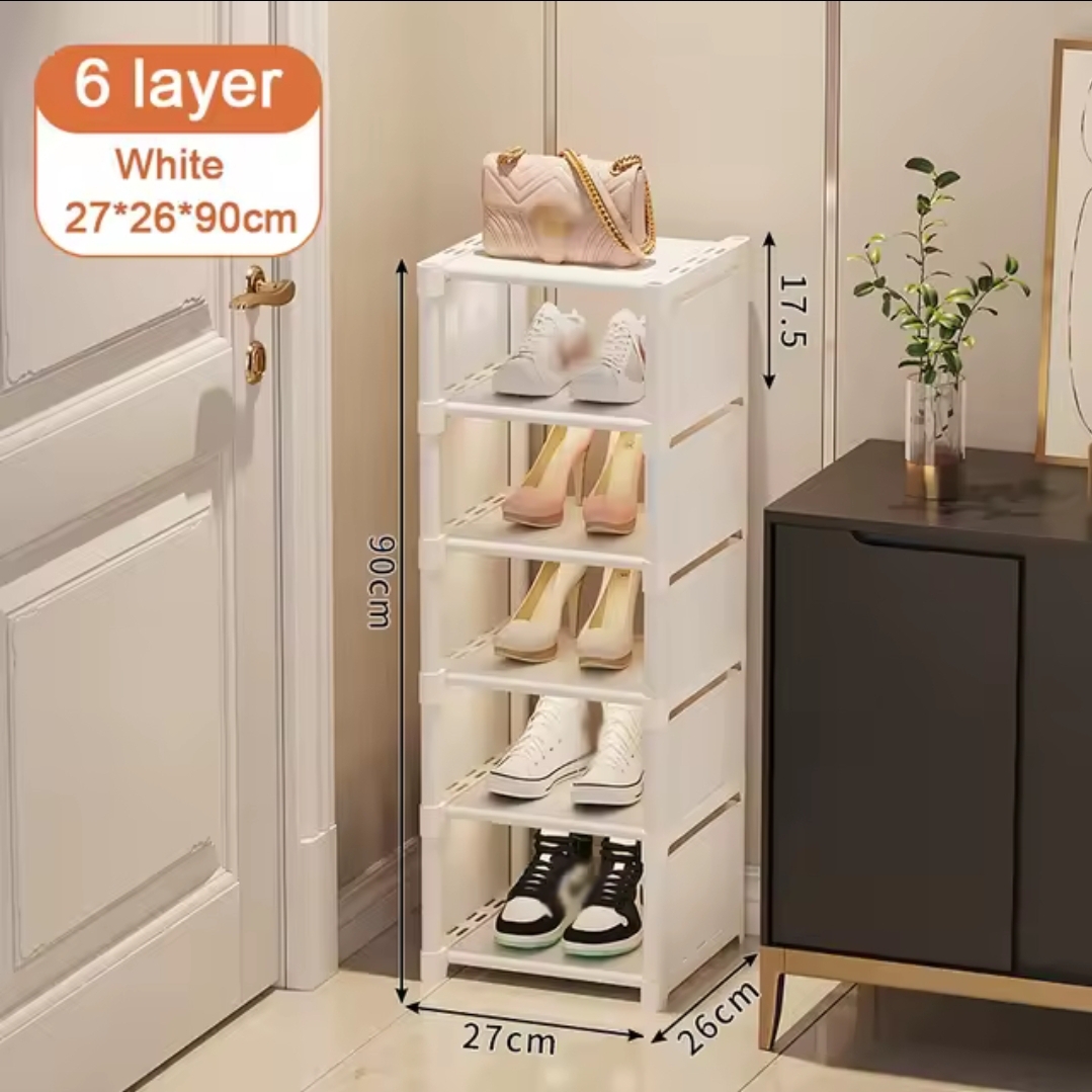 6 Étagère Des Chaussures Empilables - Blanc