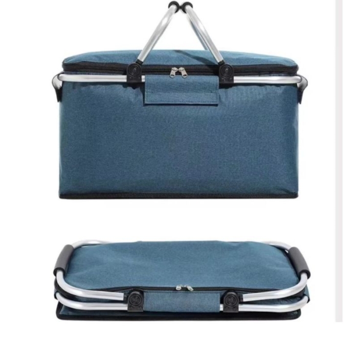 Panier de Pique Nique Isotherme Pliable Motif Uni